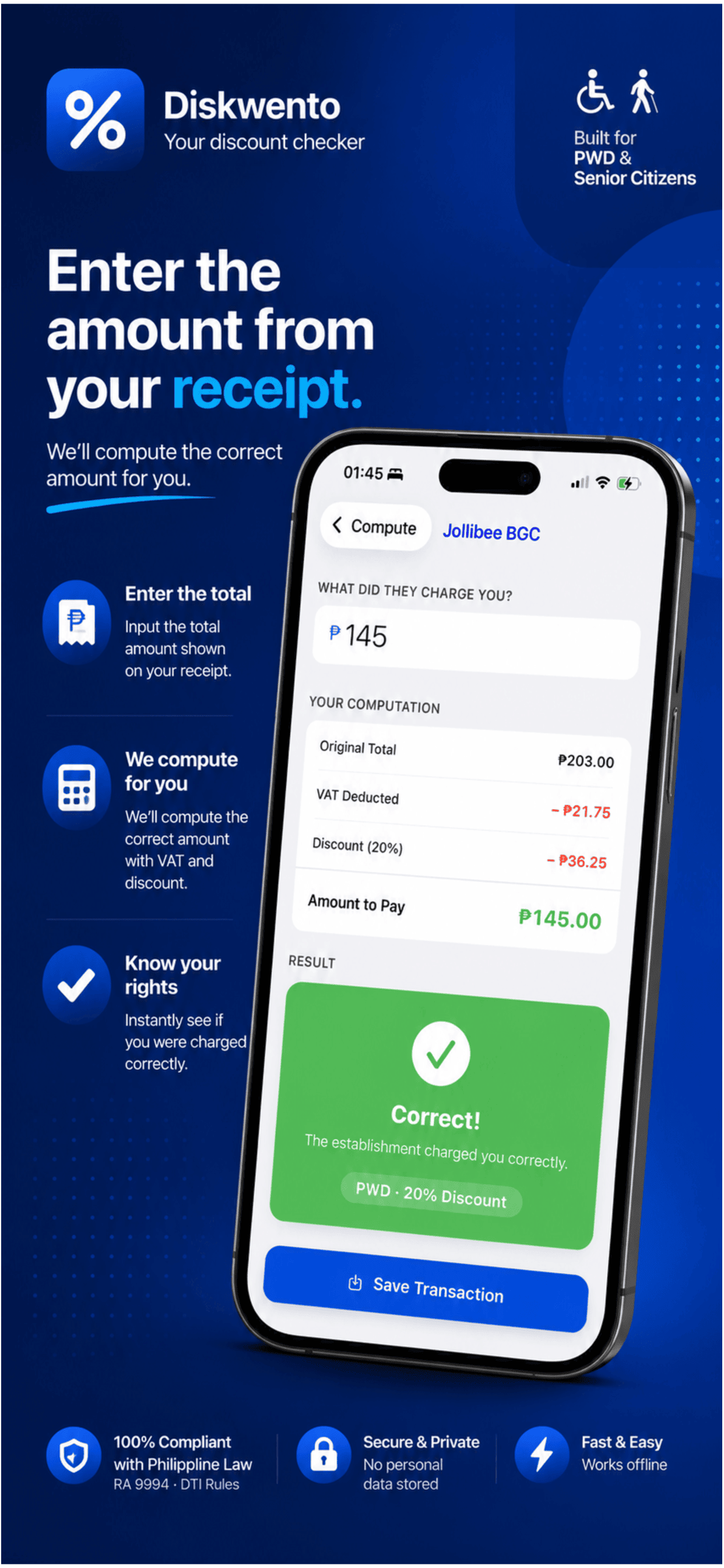 Diskwento home screen — All-in-one tools